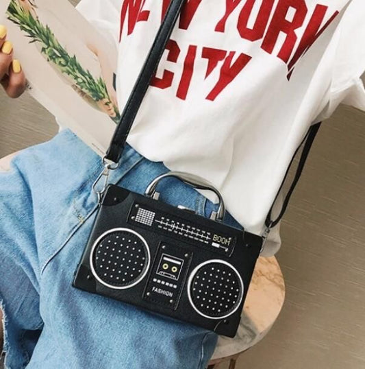 Vintage radio black bag